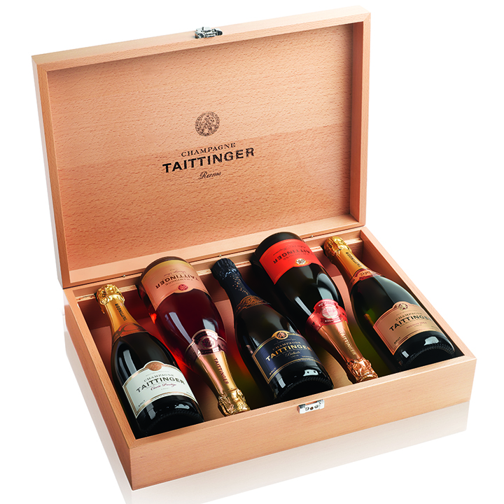 Taittinger Family 5 x 75cl in Taittinger Wooden Gift Box